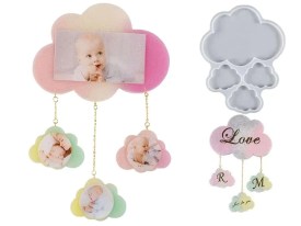 Molde silicona 4 nubes colgantes